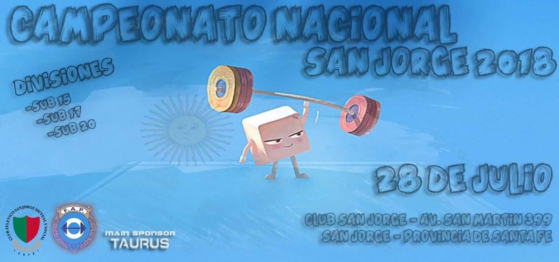 Resultados Campeonato Nacional – Sub 15 – 17 – 20 – San Jorge – 18 Julio 2018